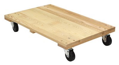 Hardwood Solid Deck Dolly with Non Marking Casters 24" x 36"